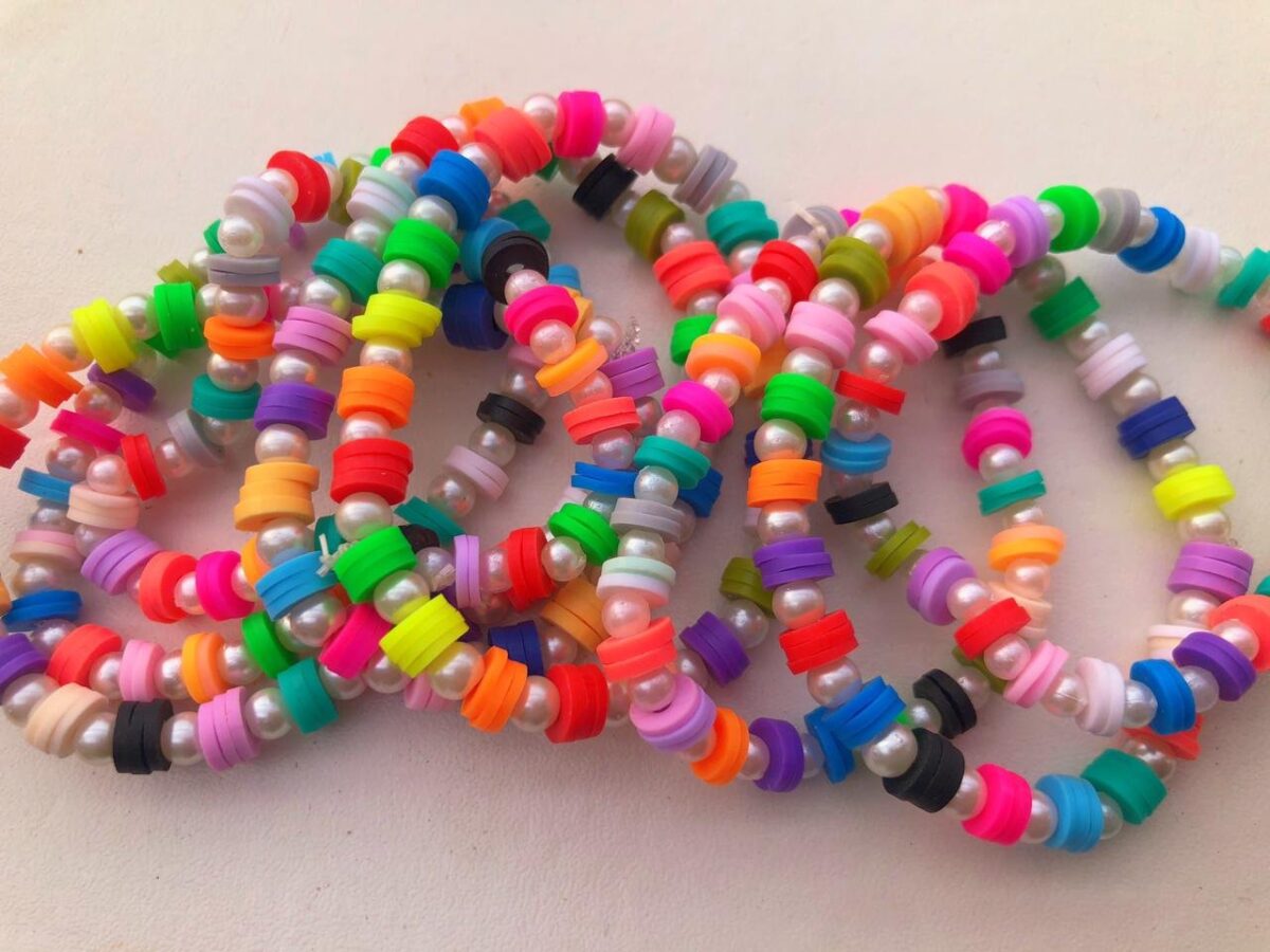 Beaded Bracelet, Handmade, Adjustable, Stretchy, 1 pcs Set, Wrist Jewelry, Friendship, Birthday gift For Girls